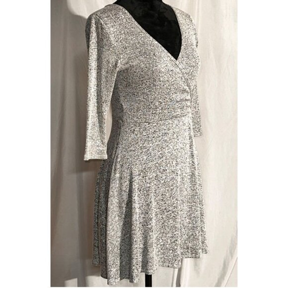 TMG Knit Dress, Wrap Style Gray Dress, Size Medium - Picture 3 of 7